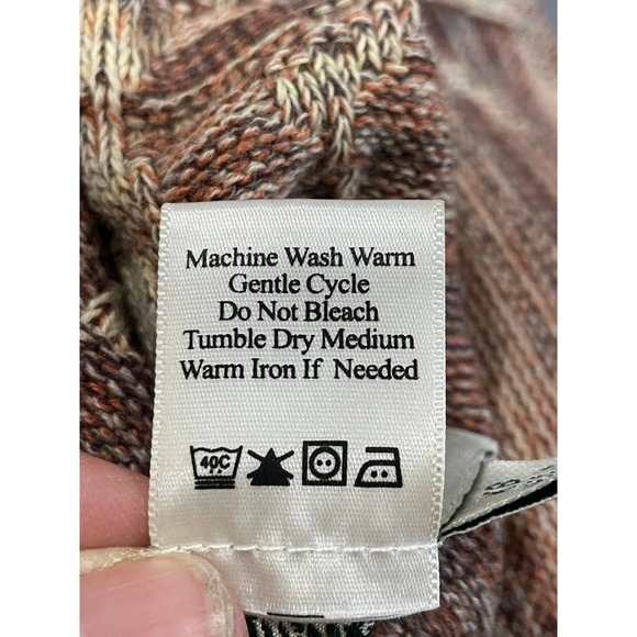 Coldwater Creek Womens Cardigan Sweater Brown Tan Floral Knit XS - Picture 8 of 8